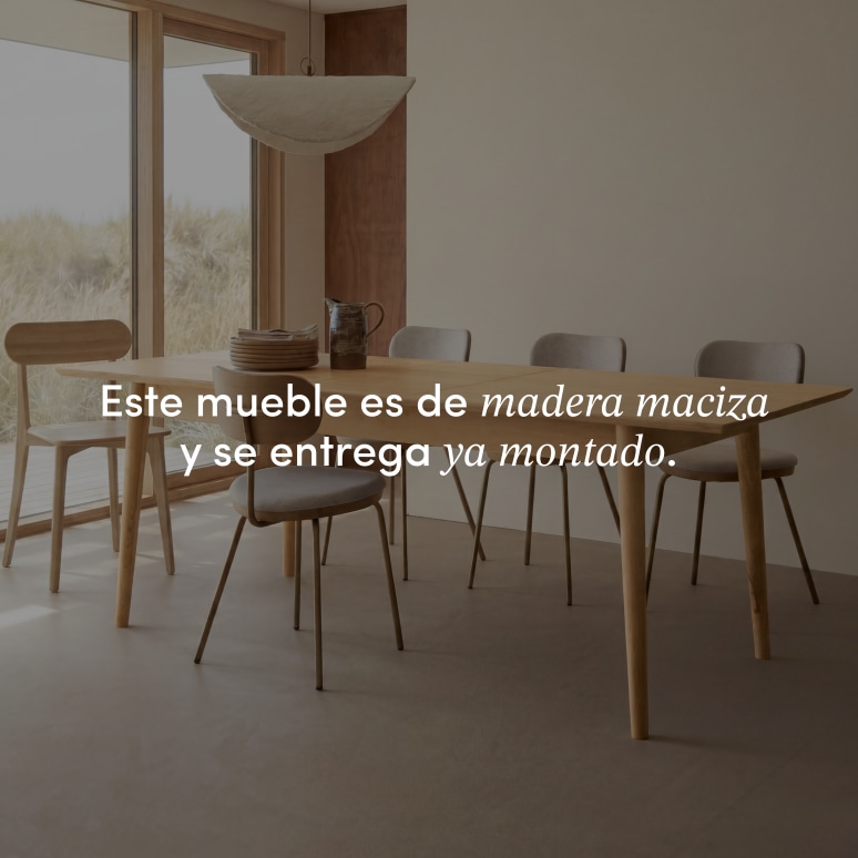 Cloé - Mesa extensible de mango macizo para 6-8 personas
