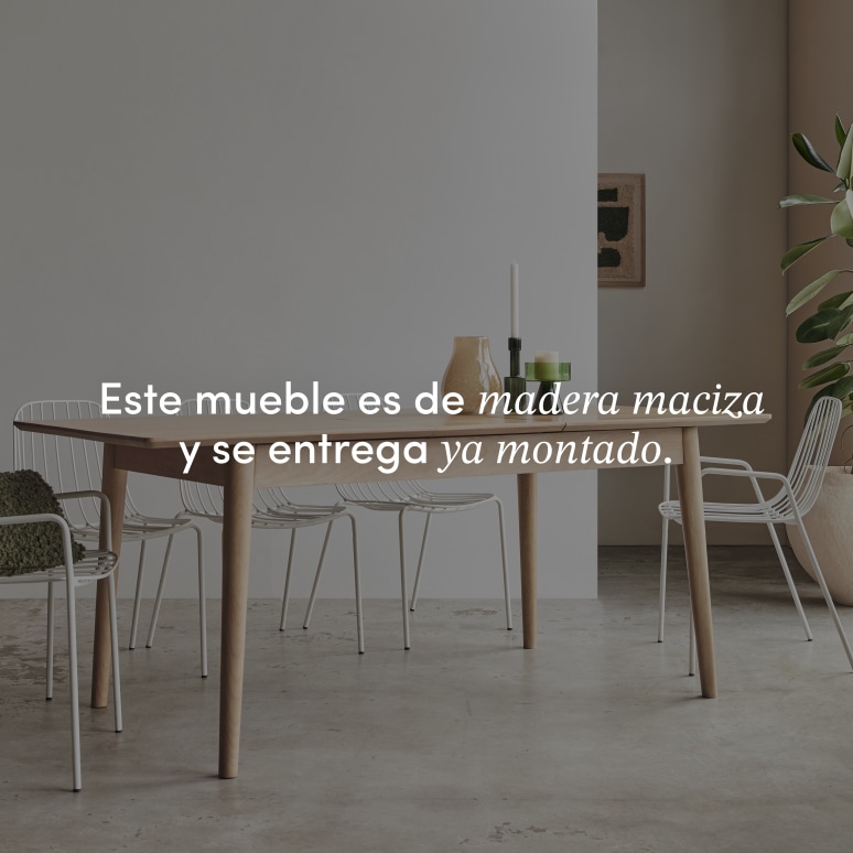 Cloé - Mesa extensible de mango macizo para 4-6 personas