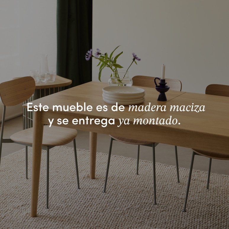 Cloé - Mesa extensible de mango macizo para 4-6 personas