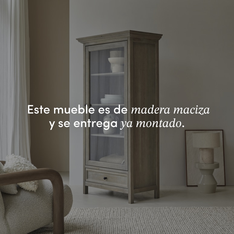 Masha - Vitrina para vajilla de pino macizo 
