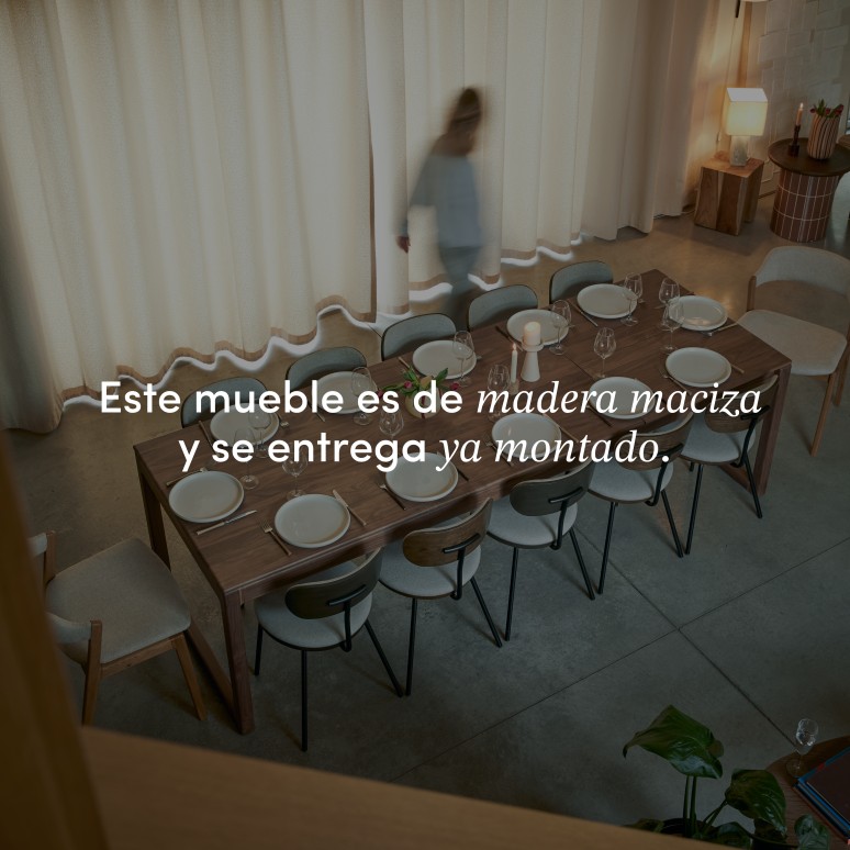 Arto - Mesa extensible de nogal macizo 6-12 personas.