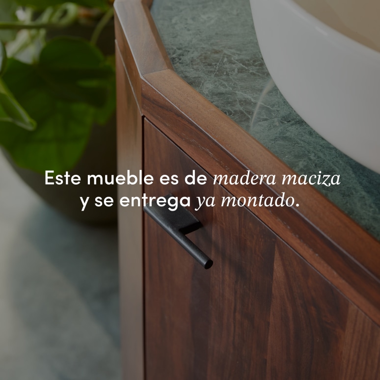 Jade - Mueble para lavabo de palisandro macizo y mármol 80 cm