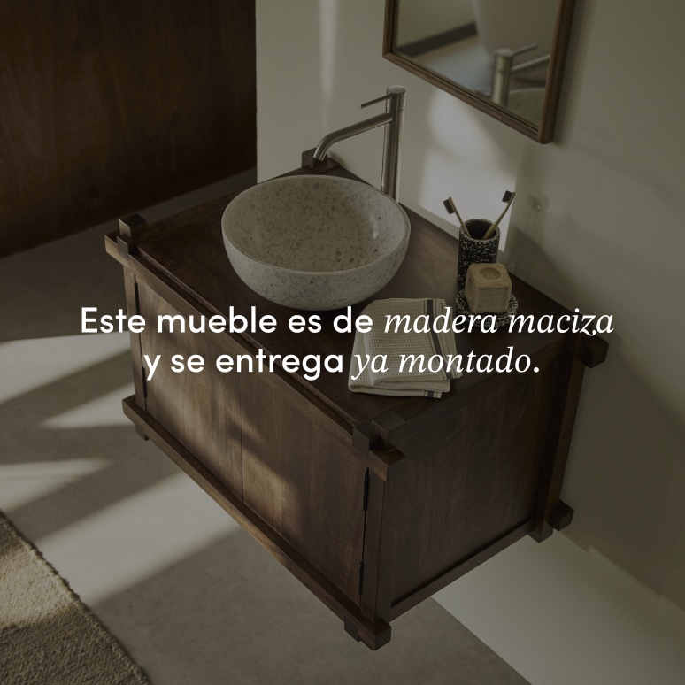 Arko - Mueble para lavabo de madera maciza de mango 80 cm