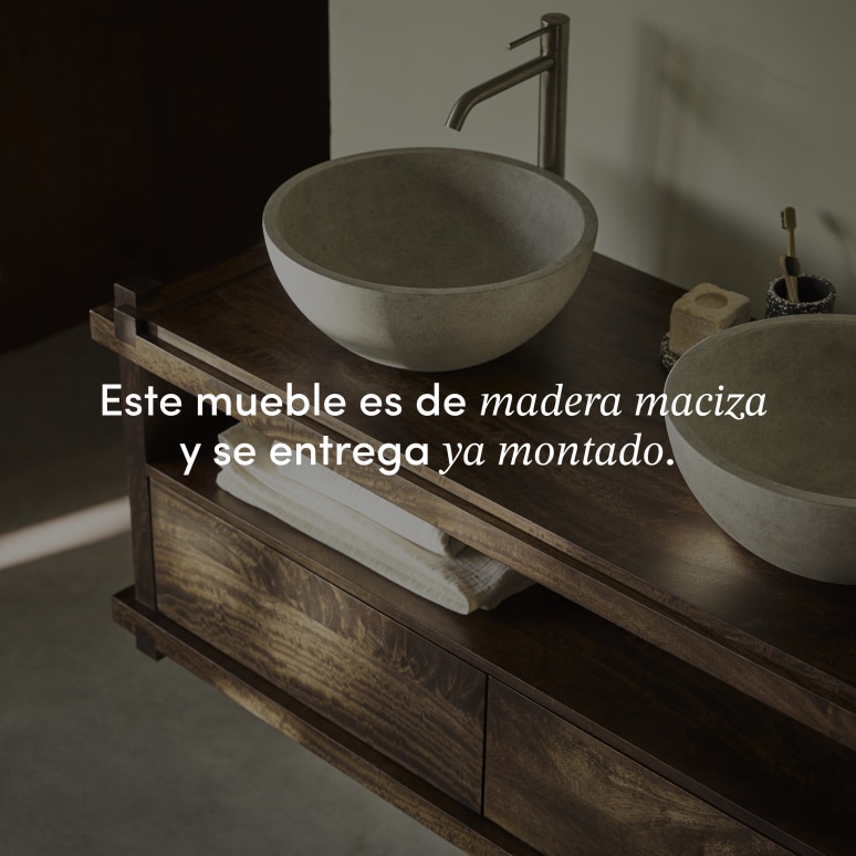 Arko - Mueble para lavabo de madera maciza de mango 120 cm