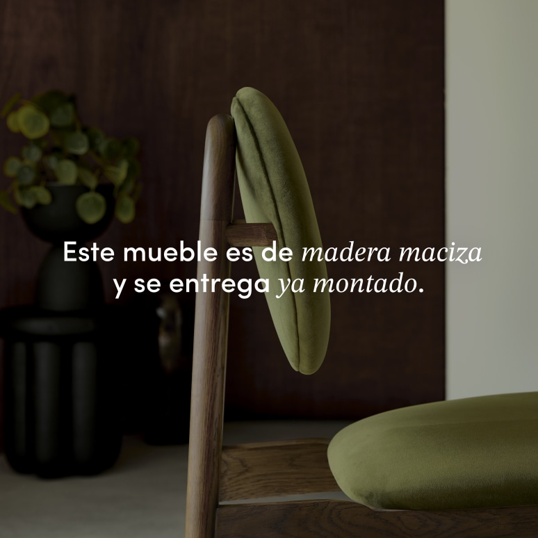 Olive - Silla de roble macizo y terciopelo verde