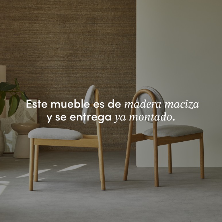 Olive - Silla de roble macizo y lana gris