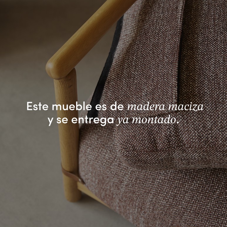 Sam - Sillón de roble macizo y tela jaspeada