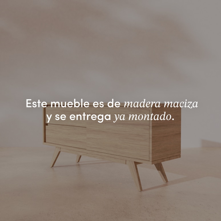 Esmée - Mueble de TV de roble macizo 130 cm