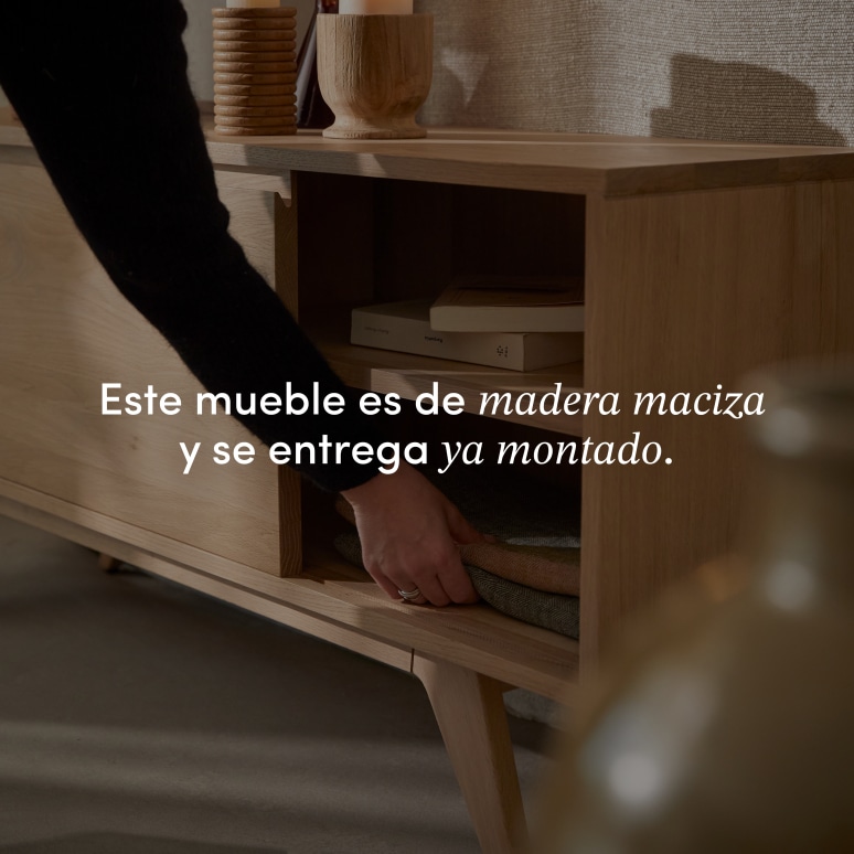 Esmée - Mueble de TV de roble macizo 130 cm