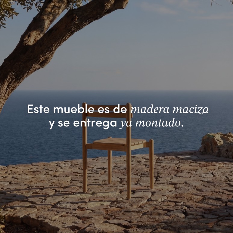 Vadim - Conjunto de jardín de teca maciza con 4 sillas