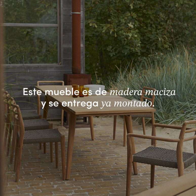 Vadim - Mesa de jardín extensible de teca maciza para 6-12 pers.