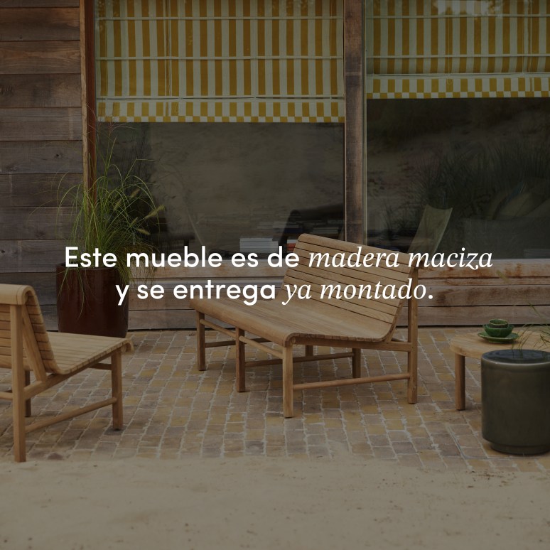 Hélen - Banco de jardín de teca maciza reciclada de 2 plazas