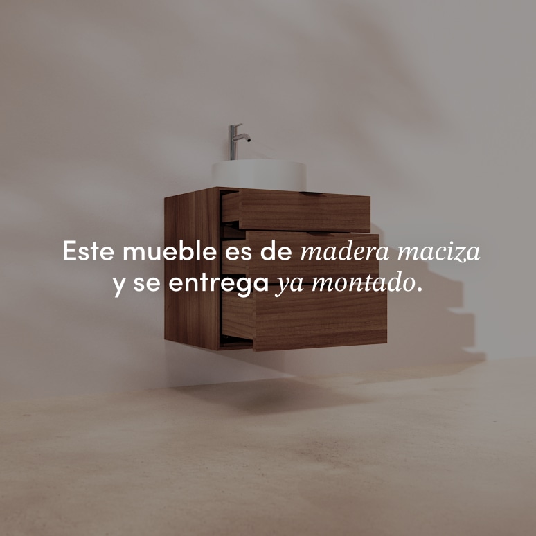 Senson - Mueble de baño de nogal macizo 60 cm
