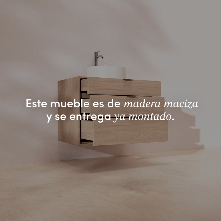 Senson - Mueble de baño de roble macizo 80 cm