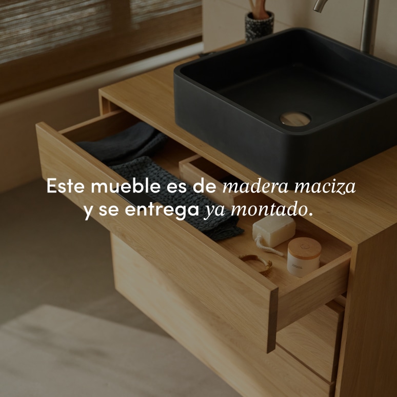 Senson - Mueble de baño de roble macizo 80 cm