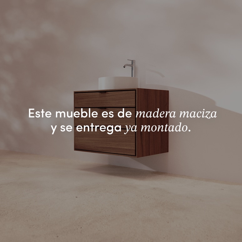 Senson - Mueble de baño de nogal macizo 80 cm