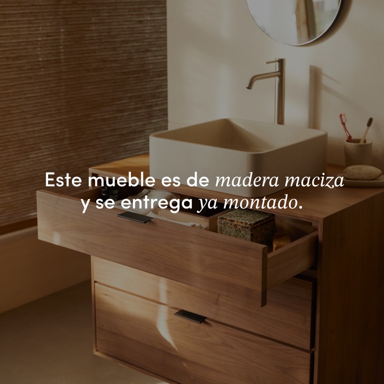 Senson - Mueble de baño de nogal macizo 80 cm