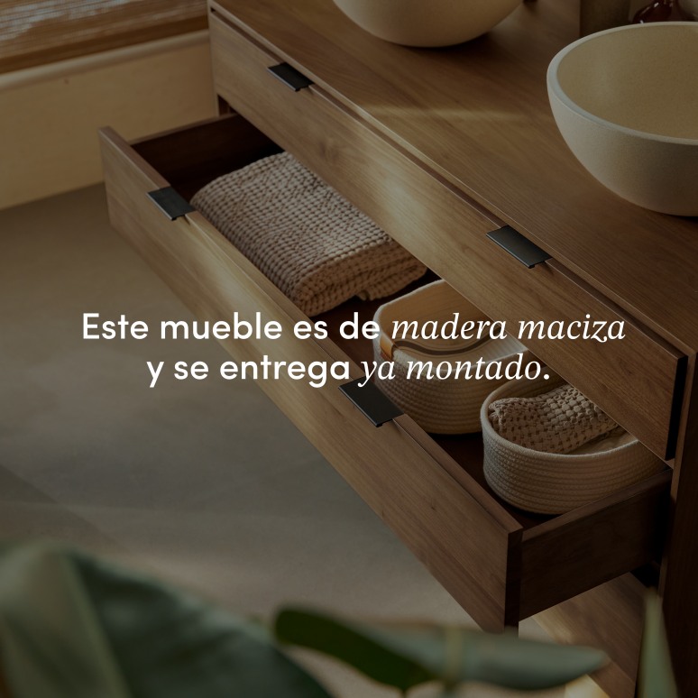 Senson - Mueble de baño de nogal macizo 120 cm