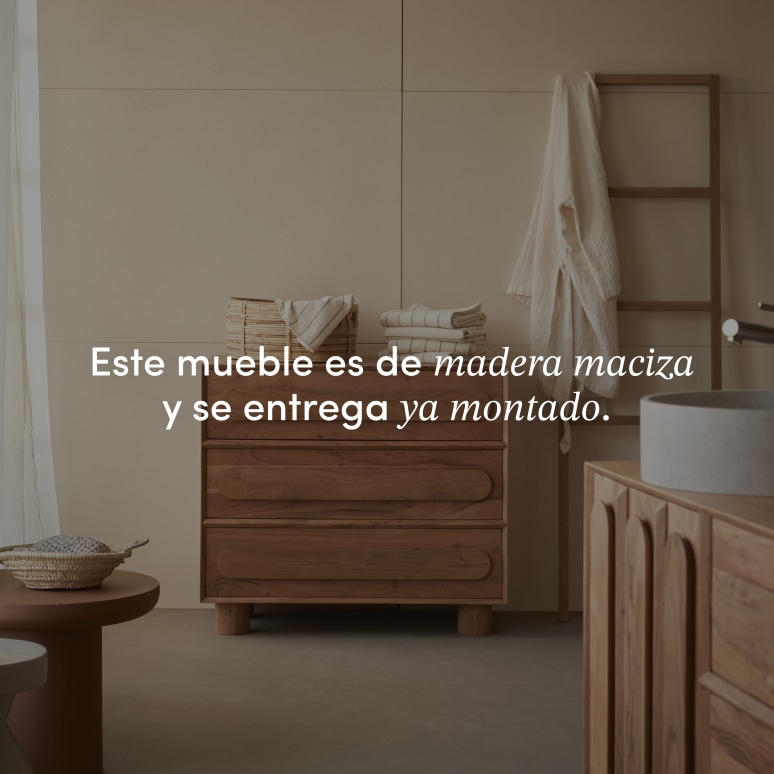 Olga - Mueble de almacenamiento de acacia maciza 90 cm