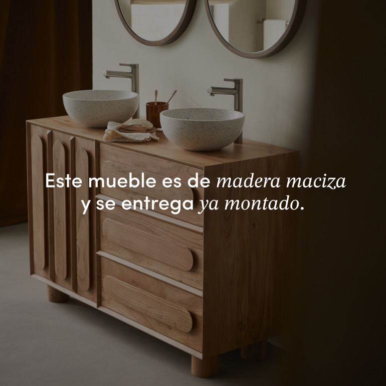 Olga - Mueble de baño de acacia maciza 120 cm