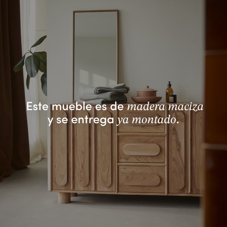 Olga - Mueble de almacenamiento de acacia maciza 145 cm