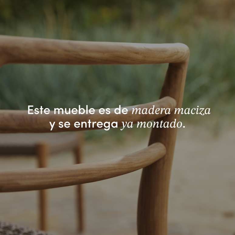 Lily - Silla de jardín de teca maciza y cuerda