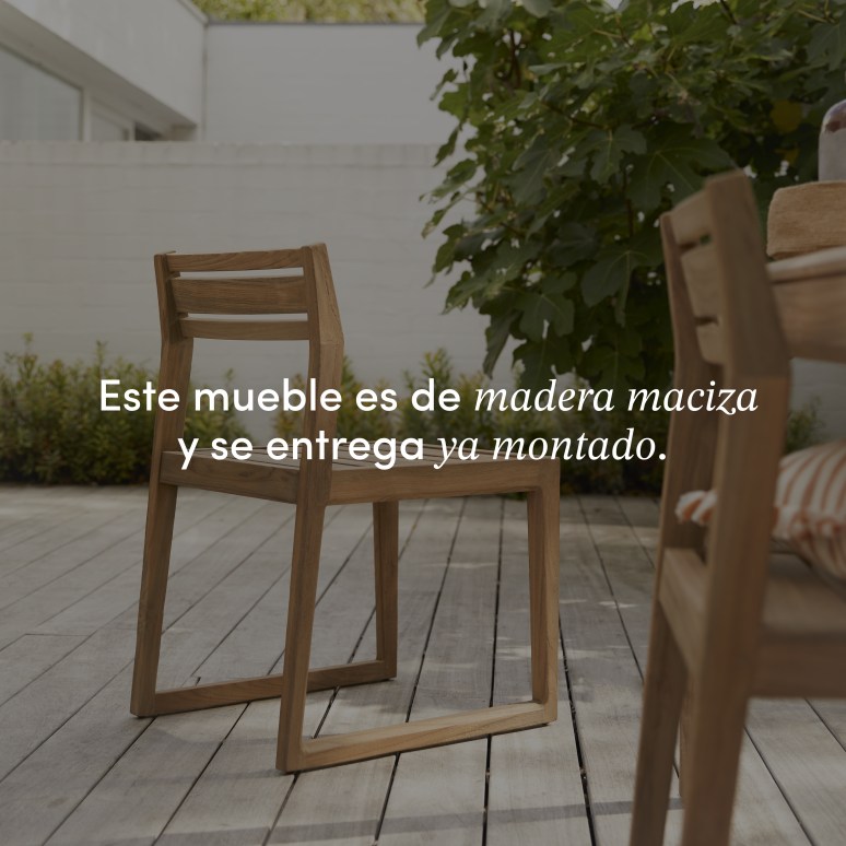 Vasco - Silla de jardín de teca maciza reciclada