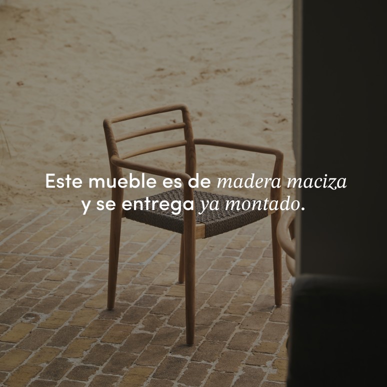 Lily - Sillón de jardín de teca maciza y cuerda