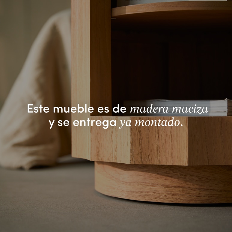 Andréa - Mesilla de noche de madera maciza de mindi