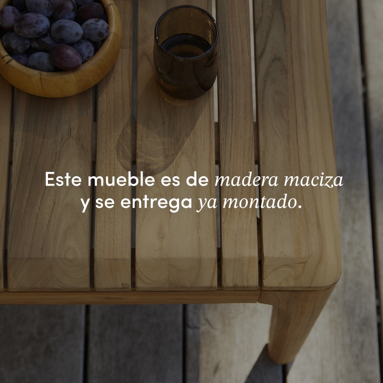 Vasco - Salón de jardín de teca maciza de 2 plazas