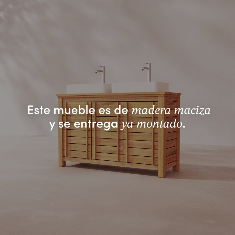 Rose - Mueble de lavabo de teca maciza 125 cm