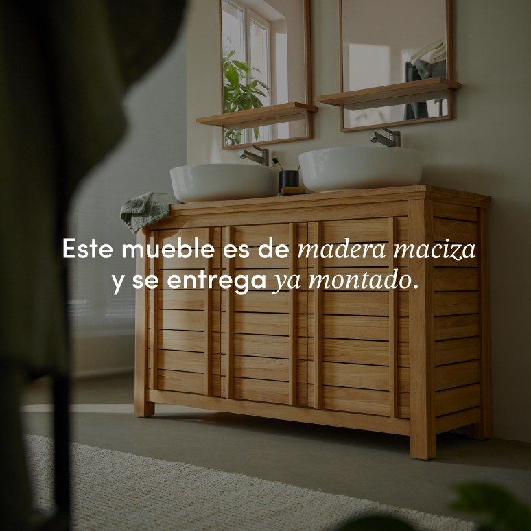 Rose - Mueble de lavabo de teca maciza 125 cm