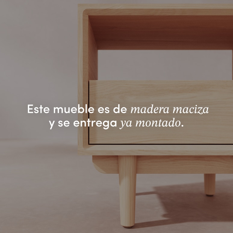 Ellie - Mesilla de noche de roble macizo