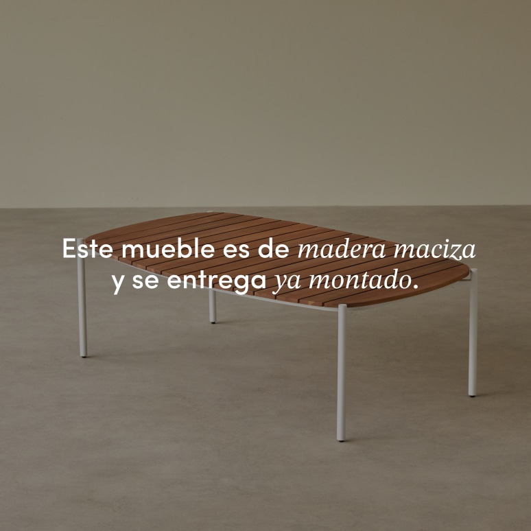 Luca - Mesa de centro de jardín de acacia maciza y metal