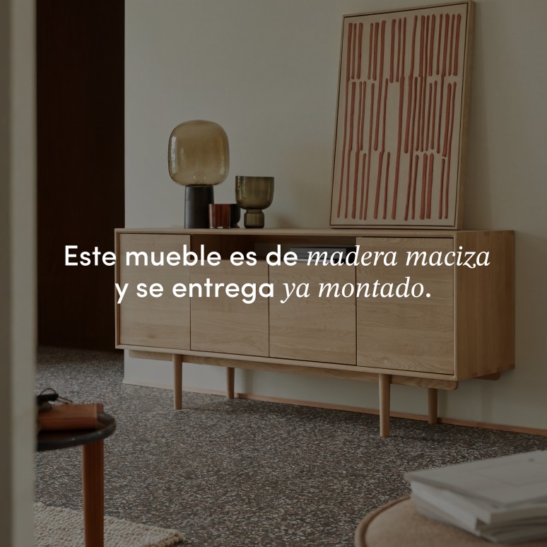 Ellie - Aparador de roble macizo 180 cm