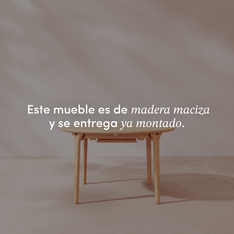 Clara - Mesa extensible de roble macizo redonda 4-8 personas