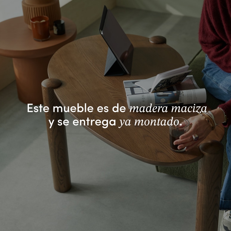 Nora - Mesa de centro de roble macizo, versión alta