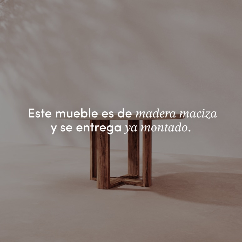 Rose May - Mesa de jardín redonda de acacia maciza y hormigón crudo 4/6 pers.