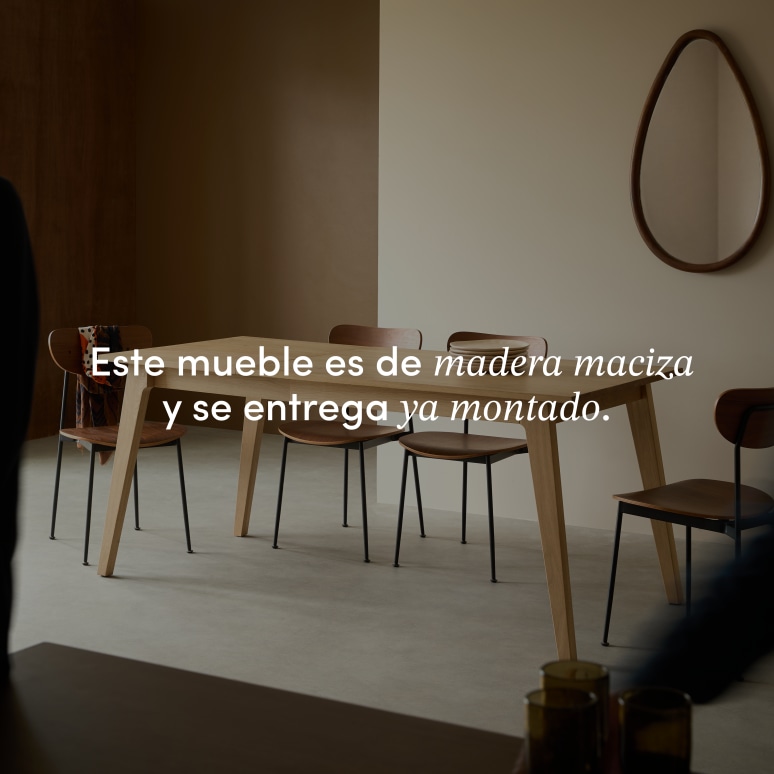 Esmée - Mesa extensible de roble macizo 4-6 personas