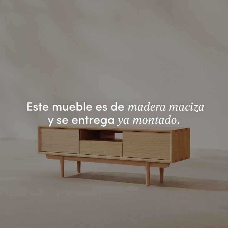 Ellie - Mueble de TV de roble macizo 125 cm
