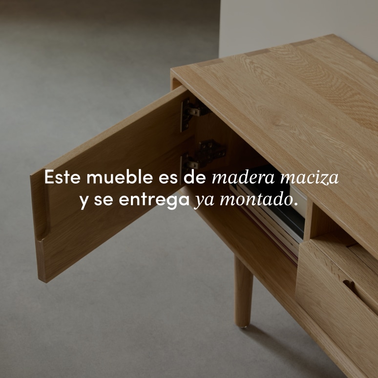 Ellie - Mueble de TV de roble macizo 125 cm
