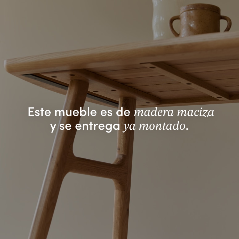 Alba - Mesa de bar de roble macizo para 4-6 personas