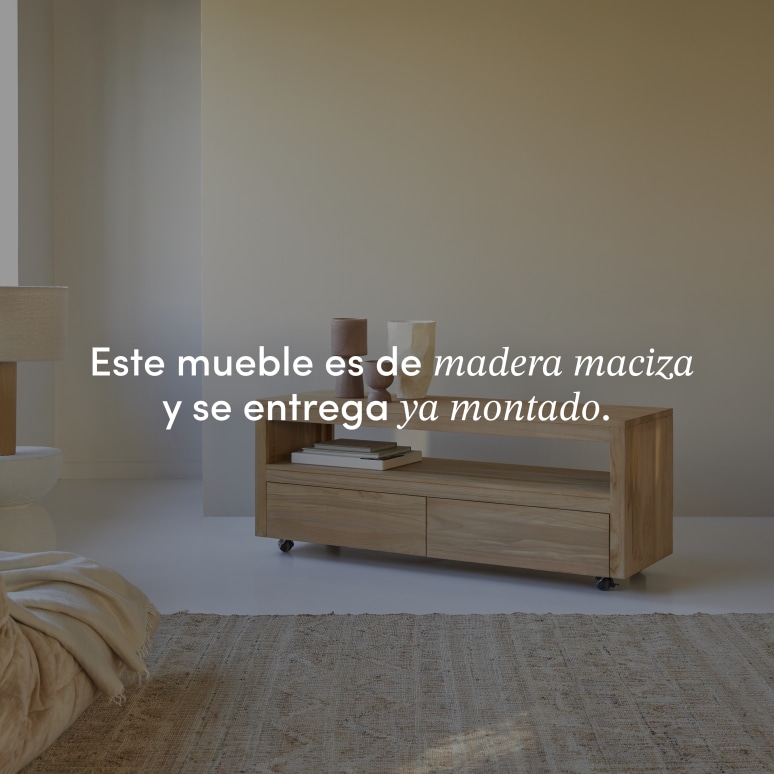 Anoa - Mueble para TV de teca maciza de 140 cm
