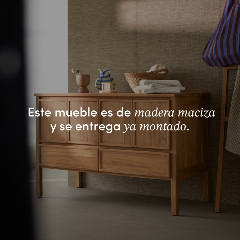 Jane - Mueble de almacenamiento en teca maciza 120 cm