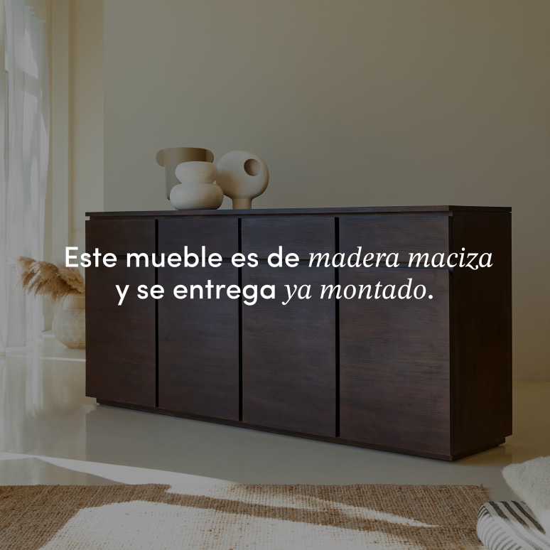 Eva - Aparador de caoba maciza de 200 cm