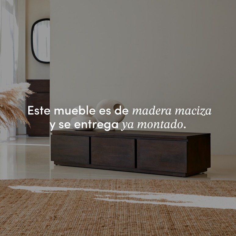 Eva - Mueble para TV de caoba maciza de 135 cm