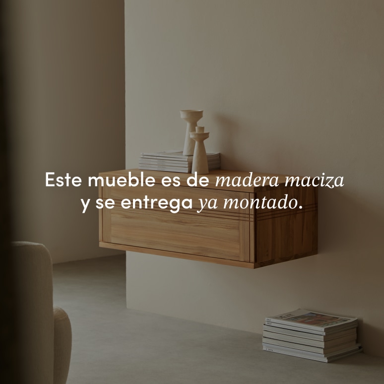 Basic - Mueble de TV de teca maciza 80 cm