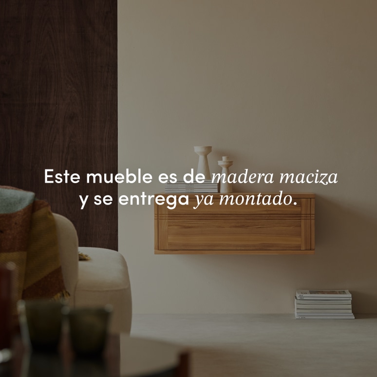 Basic - Mueble de TV de teca maciza 80 cm