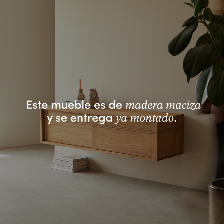 Basic - Mueble de TV de teca maciza 140 cm