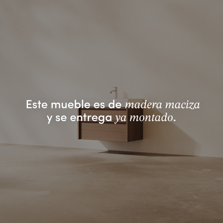 Margot - Mueble de baño de caucho macizo y terrazo 80 cm